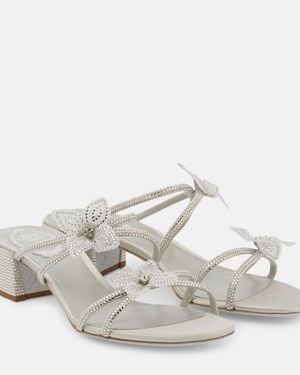 Rene Caovilla Caterina Embellished Bow-Detail Sandals - White