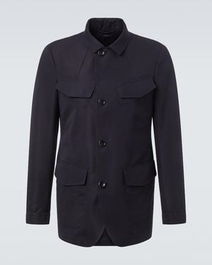 Tom Ford Cotton-Blend Field Jacket - Blue
