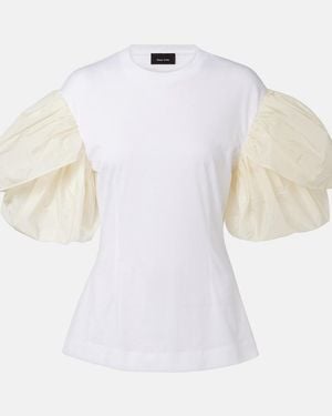 Simone Rocha Puff-Sleeve Cotton Jersey T-Shirt - White
