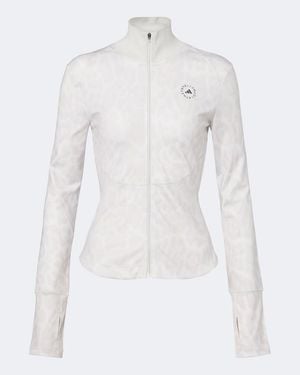 adidas By Stella McCartney Logo Leopard-Print Jacket - White