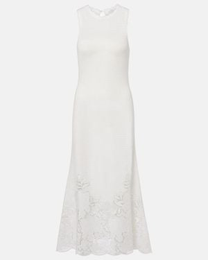 Erdem Open-Knit Cotton Maxi Dress - White
