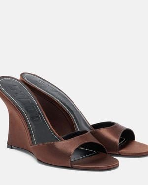 STAUD Wedge-Pantoletten Brigitte Aus Satin - Braun