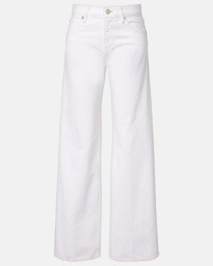 FRAME Bubble Mid-Rise Wide-Leg Jeans - White