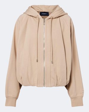 Sportmax Cotton-Blend Jersey Hoodie - Natural