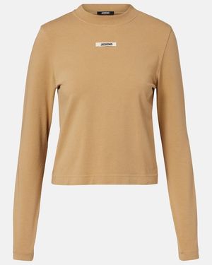 Jacquemus Gros Grain Cotton-Blend T-Shirt - Natural