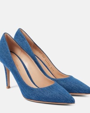 Gianvito Rossi Gianvito 85 Denim Court Shoes - Blue