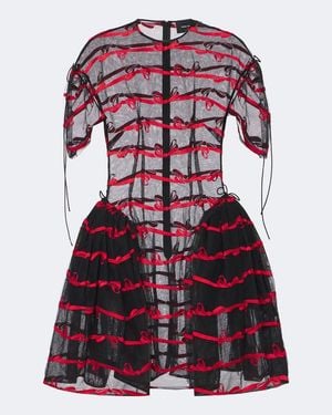 Simone Rocha Bow-Detail Tulle Minidress - Red