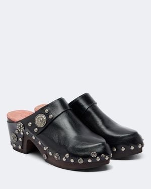 Chloé Verzierte Clogs Talis Aus Leder - Schwarz