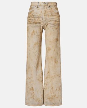 Acne Studios 2021 Distressed Wide-Leg Jeans - Natural