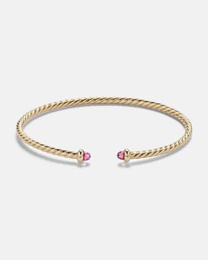 David Yurman Cablespira Flex Micro 18Kt Cuff Bracelet With Tourmaline - Metallic