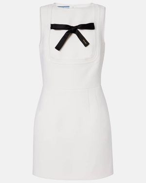 Prada Minikleid Aus Schurwolle - Weiß