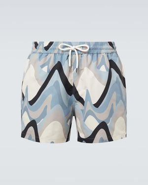 Frescobol Carioca Rio Printed Swim Trunks - Blue
