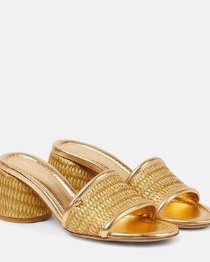 Gianvito Rossi Marbella Leather-Trimmed Sandals - Yellow