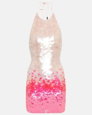 David Koma Gradient Sequin Minidress - Pink