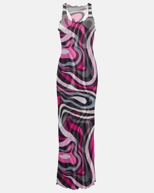 PUCCI Marmo Tulle Maxi Dress - Purple