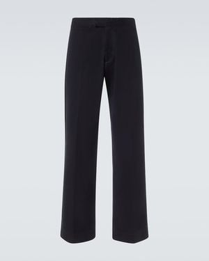 Tom Ford Cotton Drill Wide-Leg Trousers - Blue