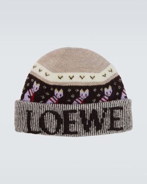 Loewe X Louis Wain Wool-Blend Beanie - Natural