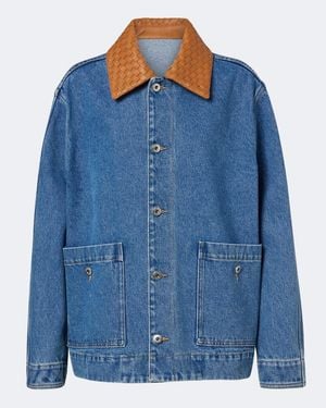 Bottega Veneta Intrecciato Oversized Denim Jacket - Blue