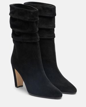 Manolo Blahnik Calasso Suede Mid-Calf Boots - Black