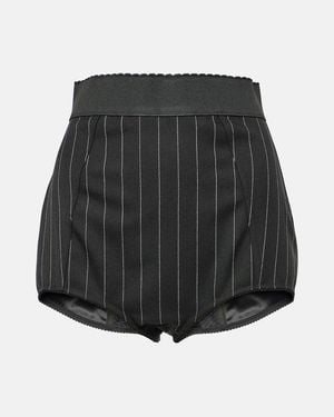 Dolce & Gabbana Striped Hot Pants - Black