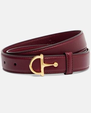 Gucci Horsebit Leather Belt - Purple