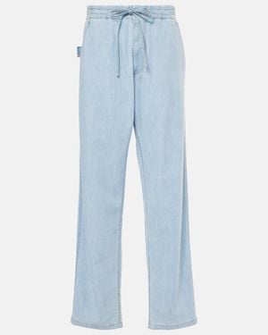 Bottega Veneta High-Rise Wide-Leg Cotton Denim Jeans - Blue