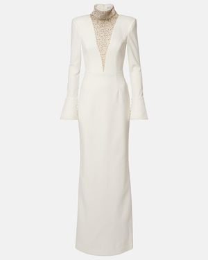 Rebecca Vallance Bridal Melva Embellished Crepe Gown - White