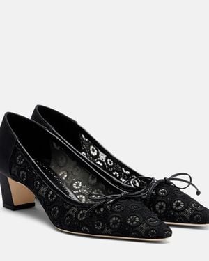 Manolo Blahnik Martebal 50 Lace Bow-Detail Pumps - Black