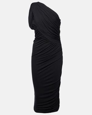 Rick Owens Lilies Amira Draped Jersey Midi Dress - Blue