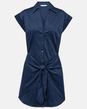 Veronica Beard Aimee Cotton-Blend Shirt Dress - Blue