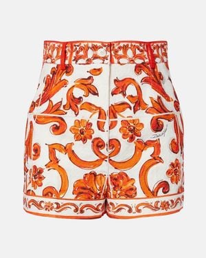 Dolce & Gabbana Majolica Printed Shorts - Red