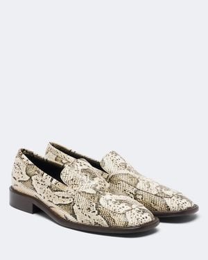 Acne Studios Snake-Effect Leather Loafers - White