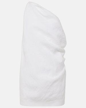 TOVE Petra One-Shoulder Linen Top - White