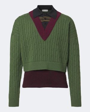 Dries Van Noten Polopullover Aus Einem Wollgemisch - Grün