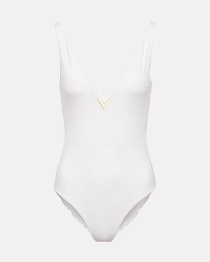 Valentino Logo Swimsuit - White