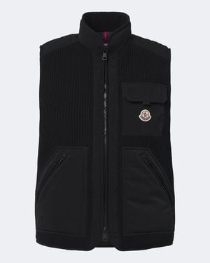 Moncler Lenevra Wool-Blend Down Vest - Black