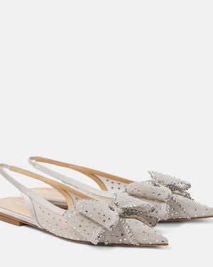 Mach & Mach Cadeau Embellished Ballet Flats - Natural