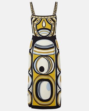 La DoubleJ Buy Me A Martini Printed Satin Midi Dress - Black