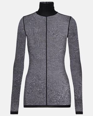 Mugler Top Aus Jersey - Blau