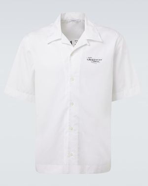 Givenchy Logo Cotton Poplin Bowling Shirt - White