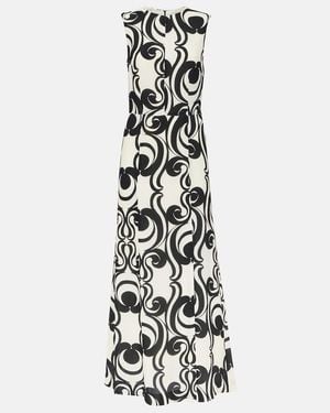 Dries Van Noten Printed Crepe Maxi Dress - White