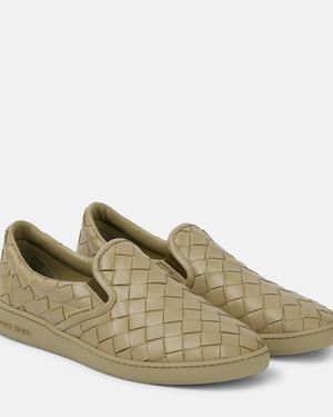Bottega Veneta Sawyer Leather Slip-On Trainers - Green