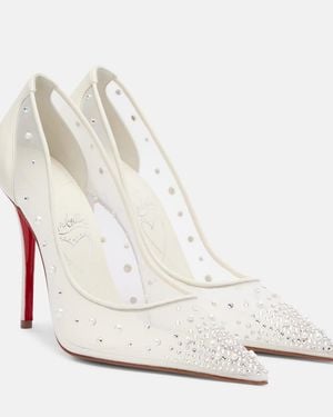 Christian Louboutin Miss Z Degrastrass Perla 100 Mesh Court Shoes - White