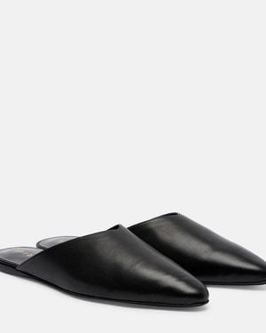 Herbert Levine Homebody Leather Mules - Black