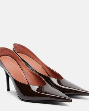 AMINA MUADDI Anok 90 Patent Leather Court Shoes - Brown