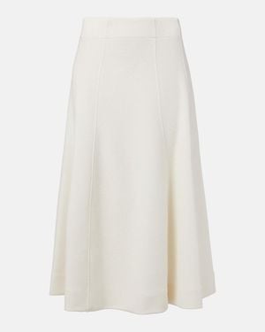 Jil Sander Knitted Midi Skirt - White