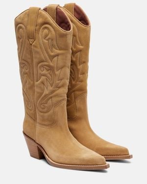 Paris Texas Dakota Suede Cowboy Boots - Brown