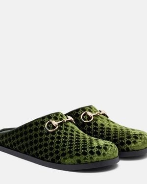 Gucci Mule With Horsebit, Size 34 It - Green