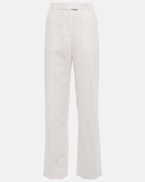 AYA MUSE Polaris Wide-Leg Linen And Cotton Pants - White
