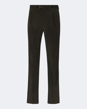 Rubinacci Modluca Cotton Corduroy Straight Trousers - Black